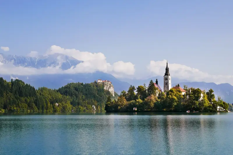 Autumn foliage at Lake Bled