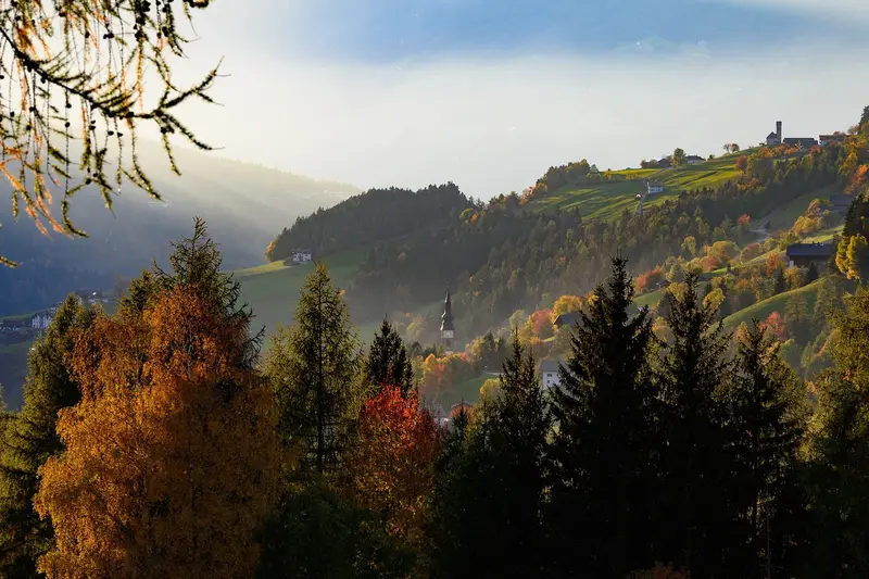 Autumn foliage at Val di Funes